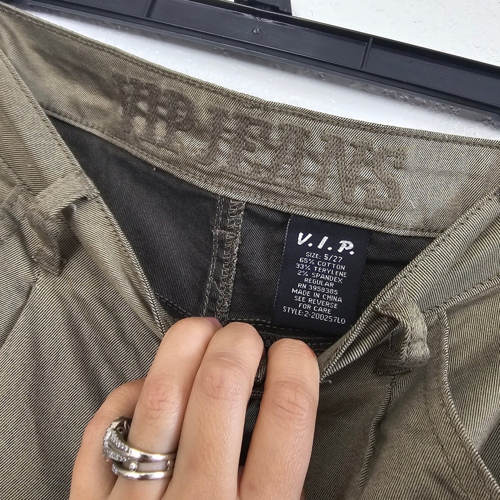 VIP Cargo Pants Women Size 5 27 Olive Green Utility Jogger Ankle - Picture 2 of 6